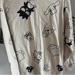 Hello Kitty Cream and Black Graphic Tee